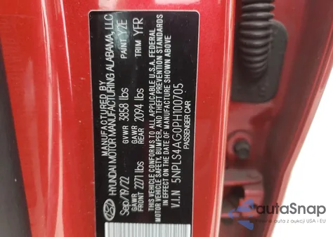 2023 Hyundai Elantra Sel из США, поврежденный, VIN 5NPLS4AG0PH100705